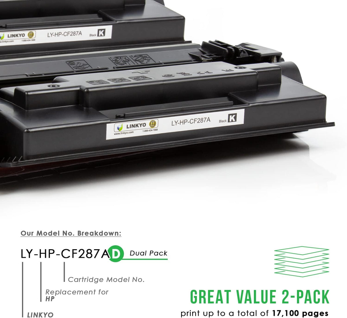 Compatible Toner Cartridge Replacement (Black, 2-Pack) Z8684
