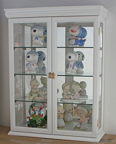 26" Solid Wood Wall Mount Curio Cabinet White Z54043
