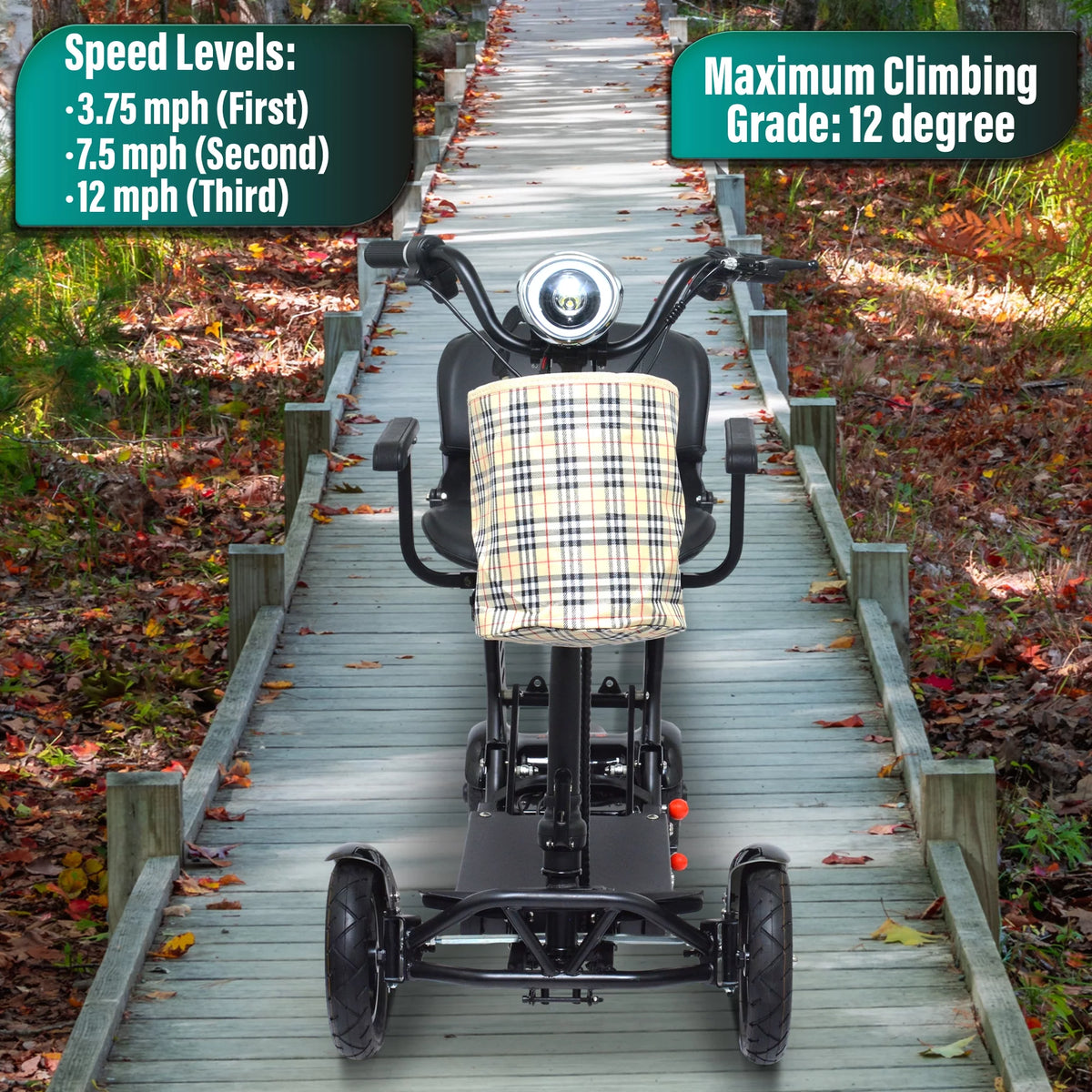 4 Wheel Foldable Powered Mobility Scooter with Seat K77634