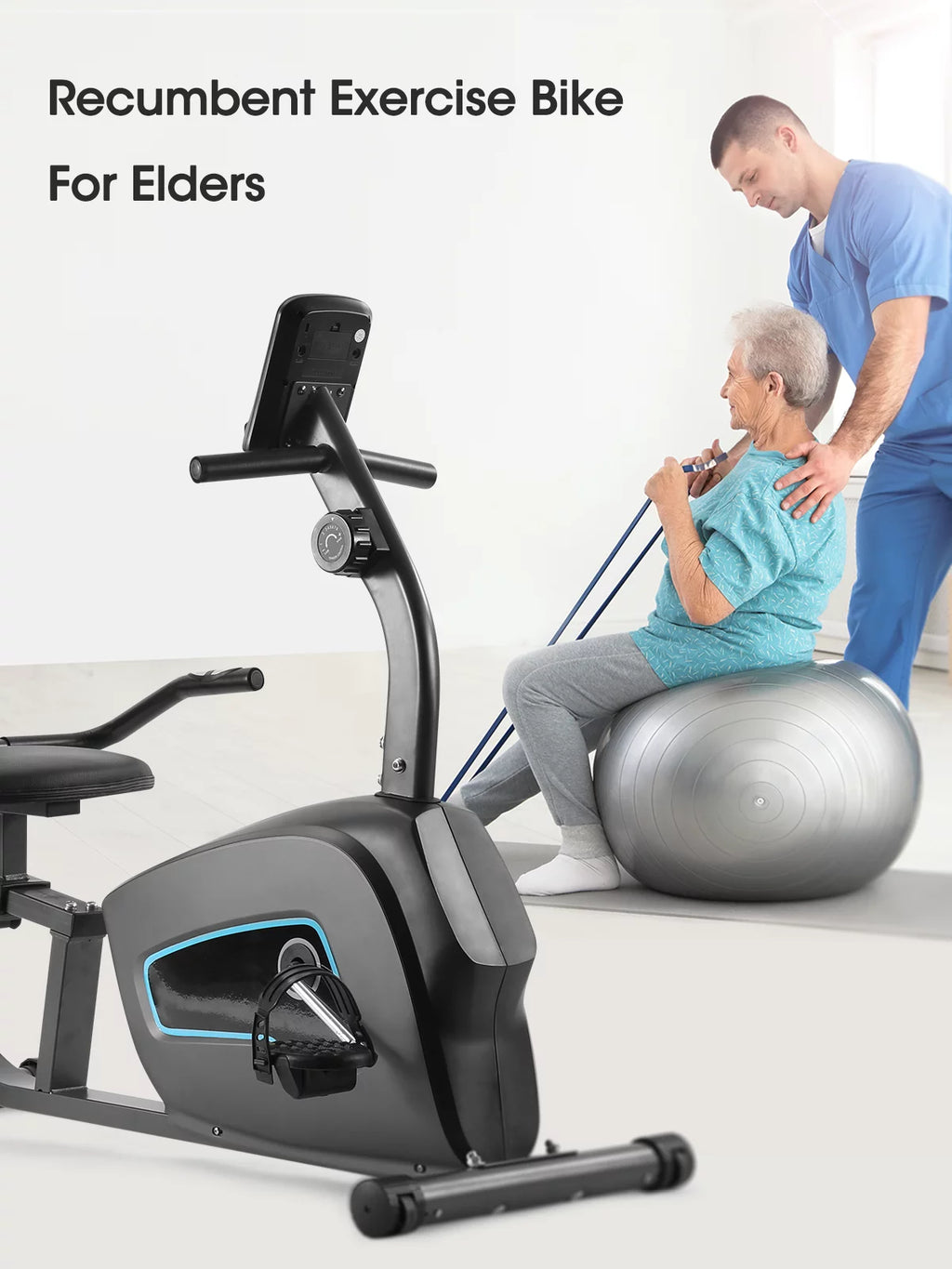 Recumbent Exercise Bike with Pulse Monitor O310693
