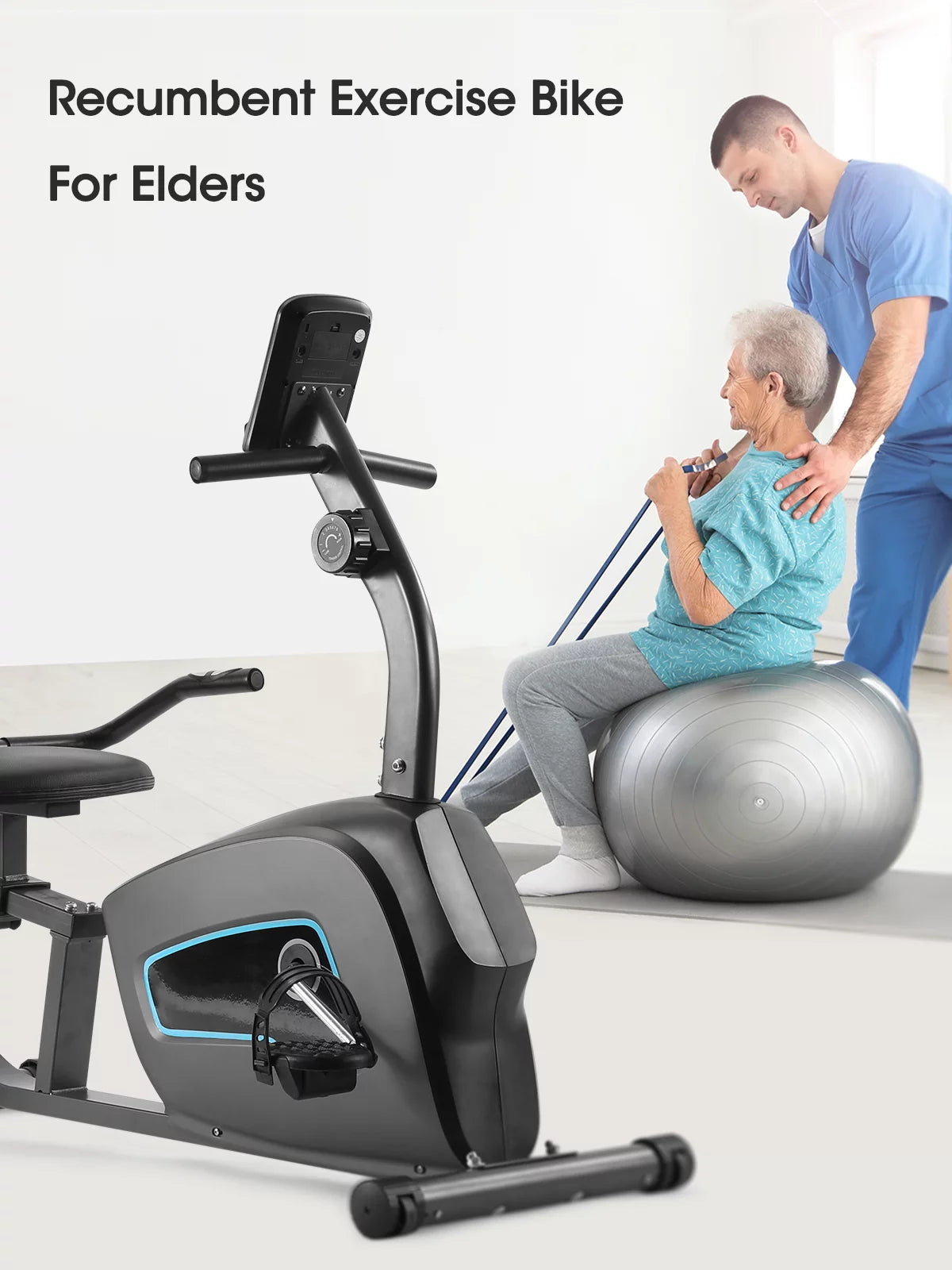 Recumbent Exercise Bike with Pulse Monitor O310693