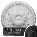 18 inch x 1 3/8 inch Hand-Painted Steel Gray Ceiling Medallion R8135