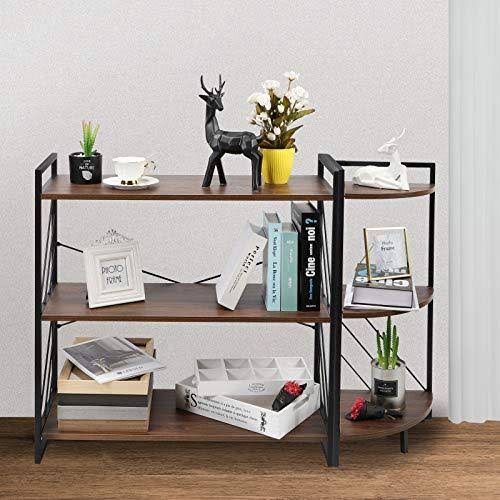 3 Tier Industrial Bookshelf, Walnut I98016