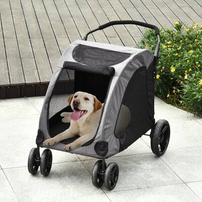 Gray Folding Stroller with Detachable Carrier S315
