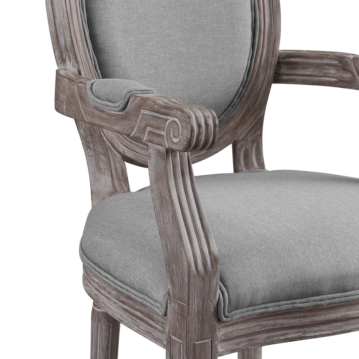 Light Gray Upholstered Fabric Dining Armchair W566