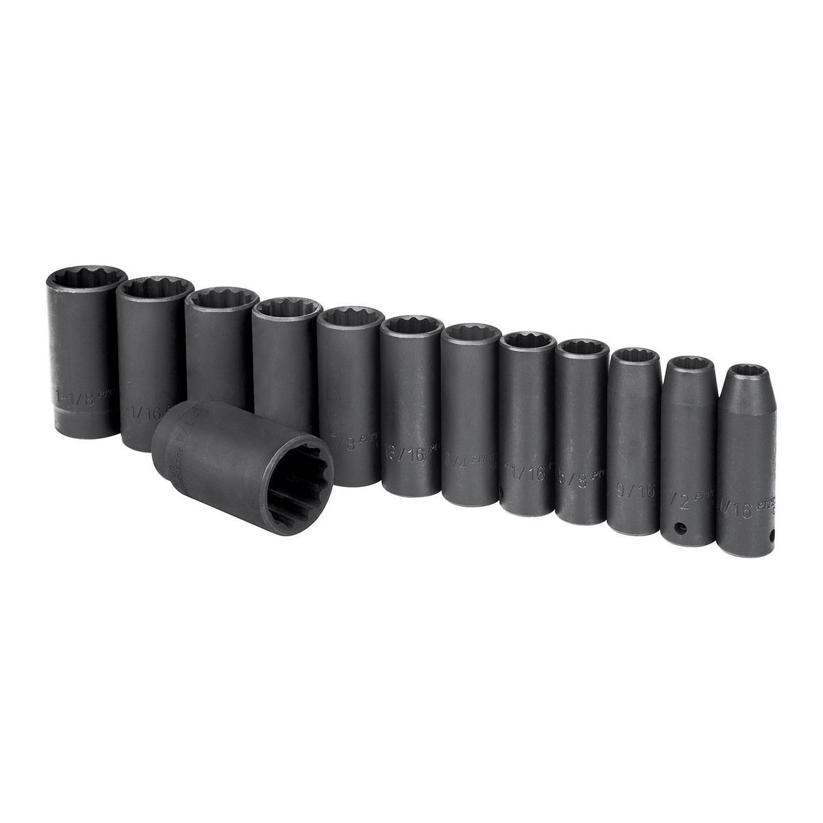 1/2 in. Drive SAE Impact Deep Socket Set, 13-Piece H455415