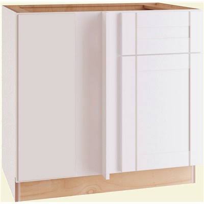 White Thermofoil Plywood Shaker Base Kitchen Cabinet 36 in. W x 24 in. D N647058