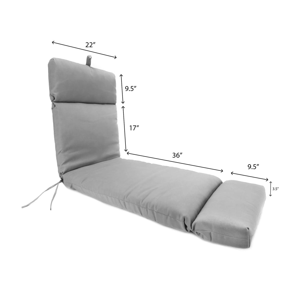 Almond Green Leaves Rectangular Outdoor Chaise Lounge Cushion with Ties Z594
