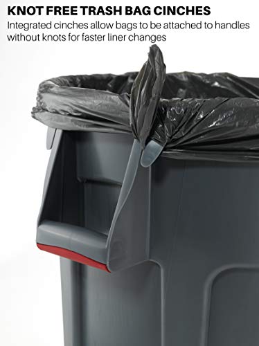 32-Gallon Black Heavy-Duty Round Trash Can A597