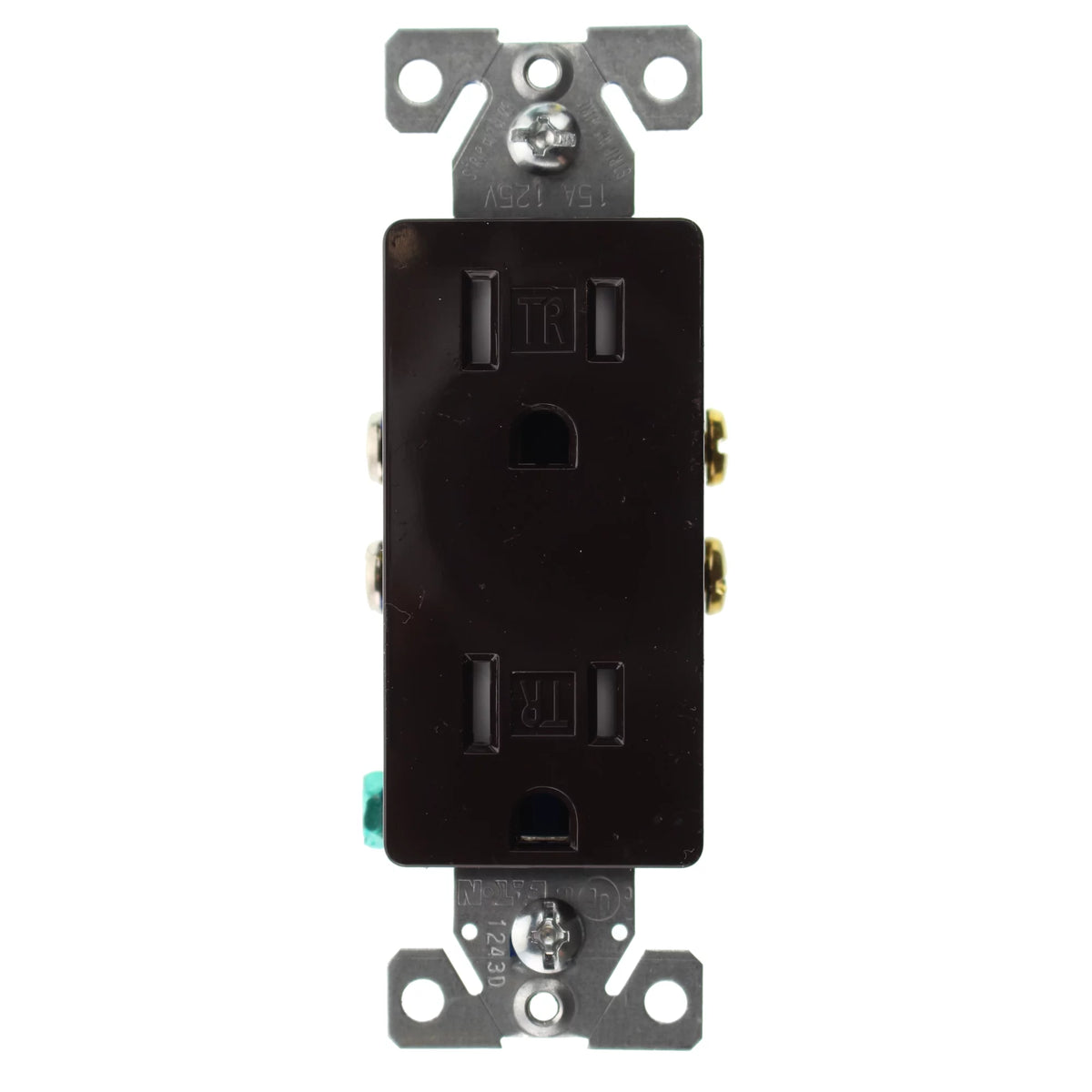 Duplex Decorator Receptacle Outlet, 15-Amp, 120-Volt, Brown, 16-Pack W784716