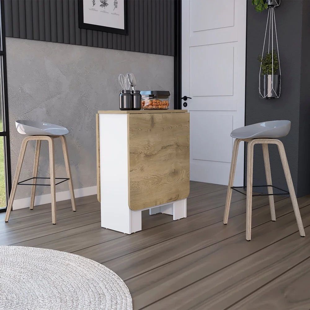 Folding Dining Table White Macadamia H147