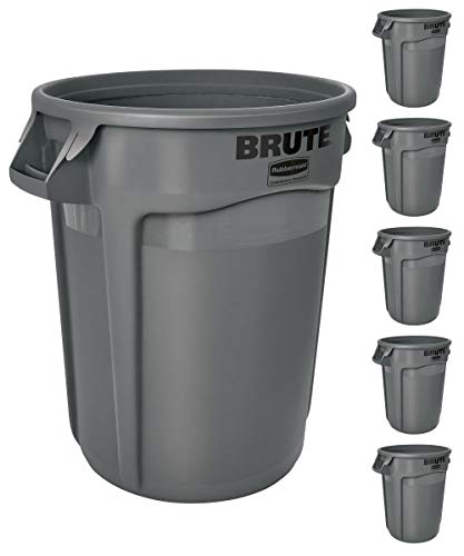 32-Gallon Black Heavy-Duty Round Trash Can A597