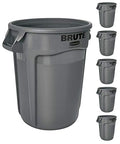 32-Gallon Black Heavy-Duty Round Trash Can A597