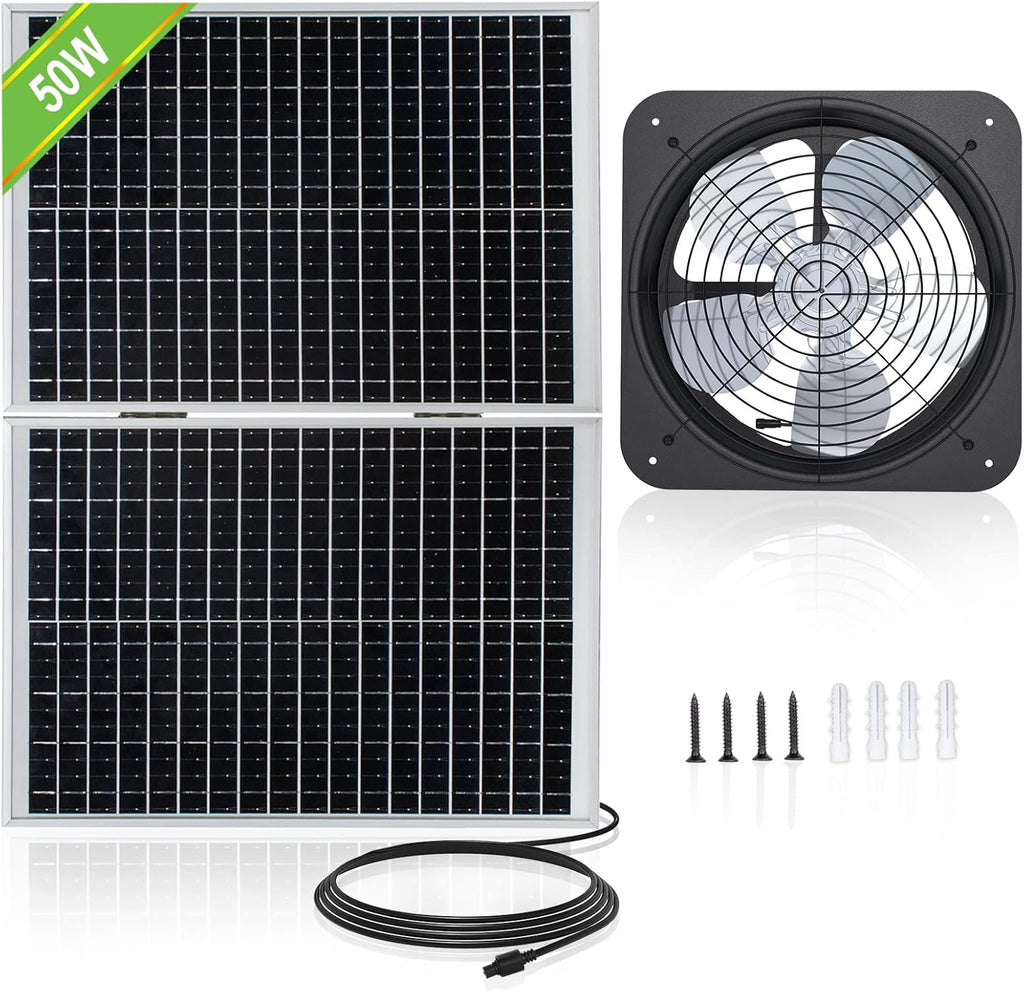 Solar Powered 50-Watt Roof Ventilation Fan Kit P4495