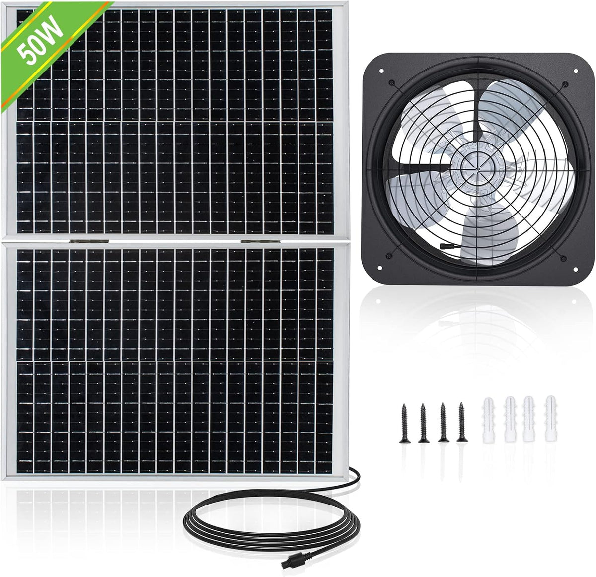 Solar Powered 50-Watt Roof Ventilation Fan Kit P4495