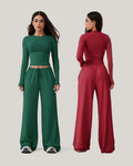 Stretchy Crop Top & Pants Lounge Set V3153