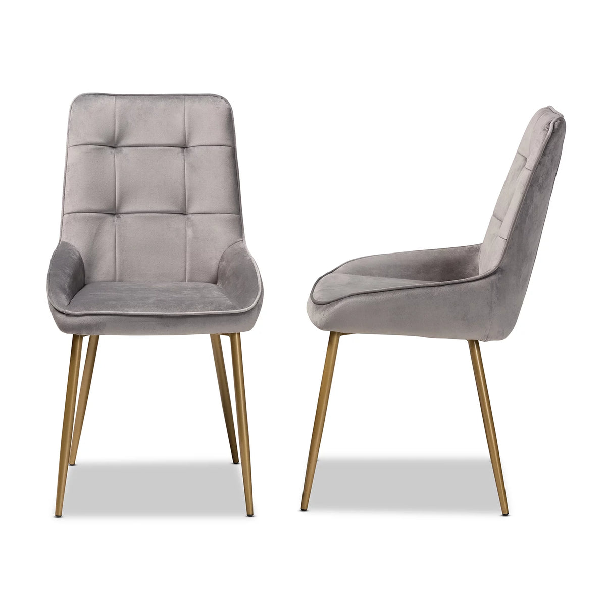 Grey and Gold Dining Chair Set of 2 C325