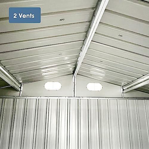 8 x 6 FT Outdoor Metal Storage Shed, Dark Gray M61717