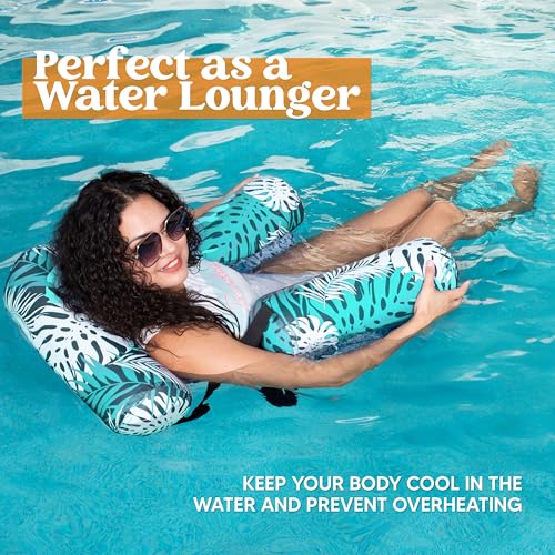 Inflatable Pool Lounge Chair with Plant Pattern F4887