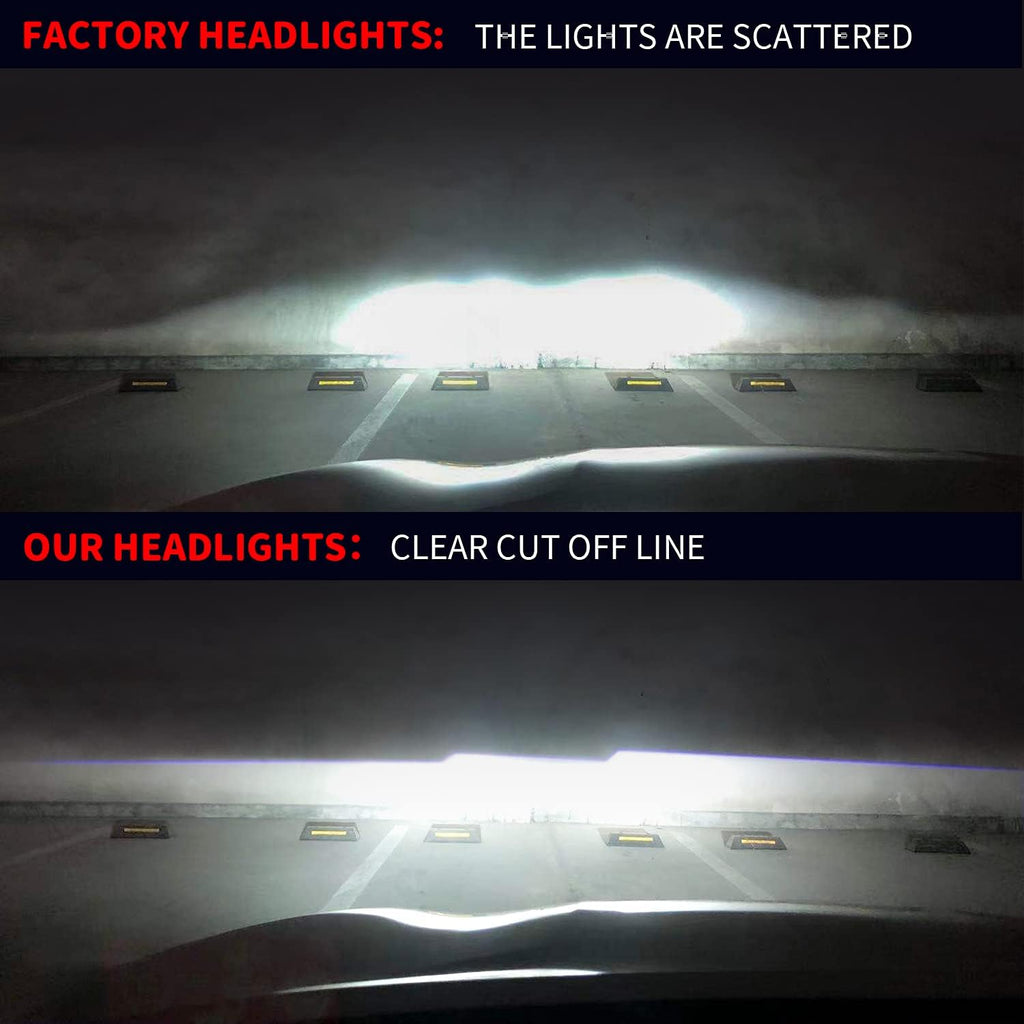 LED Headlights Assembly with Dynamic Turn Signal DRL Projector, 1 Pair J8930