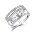 18K White Gold Plated Moissanite Engagement Ring P959525