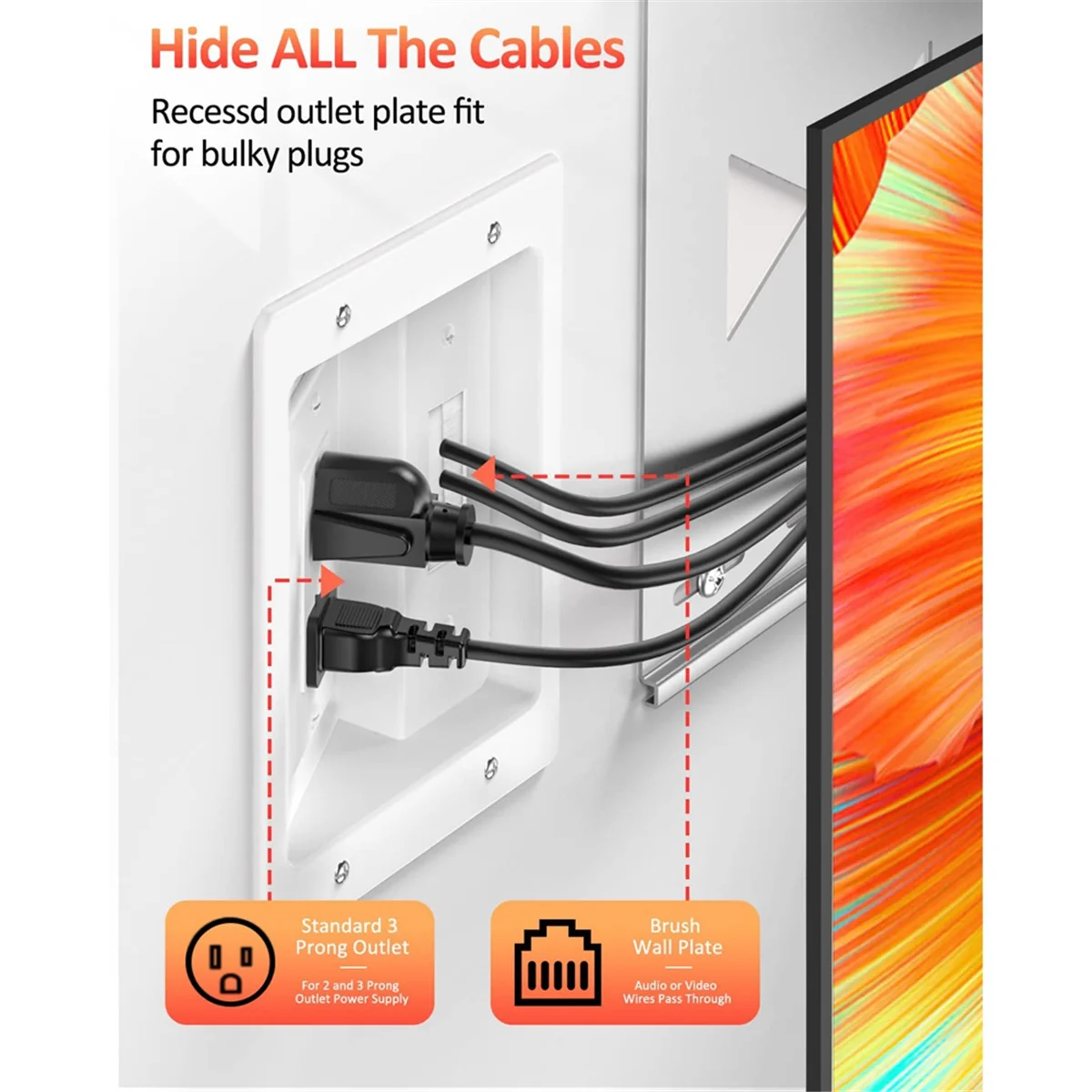 Recessed Outlet Box Cable Management Kit 15A 125V C184674