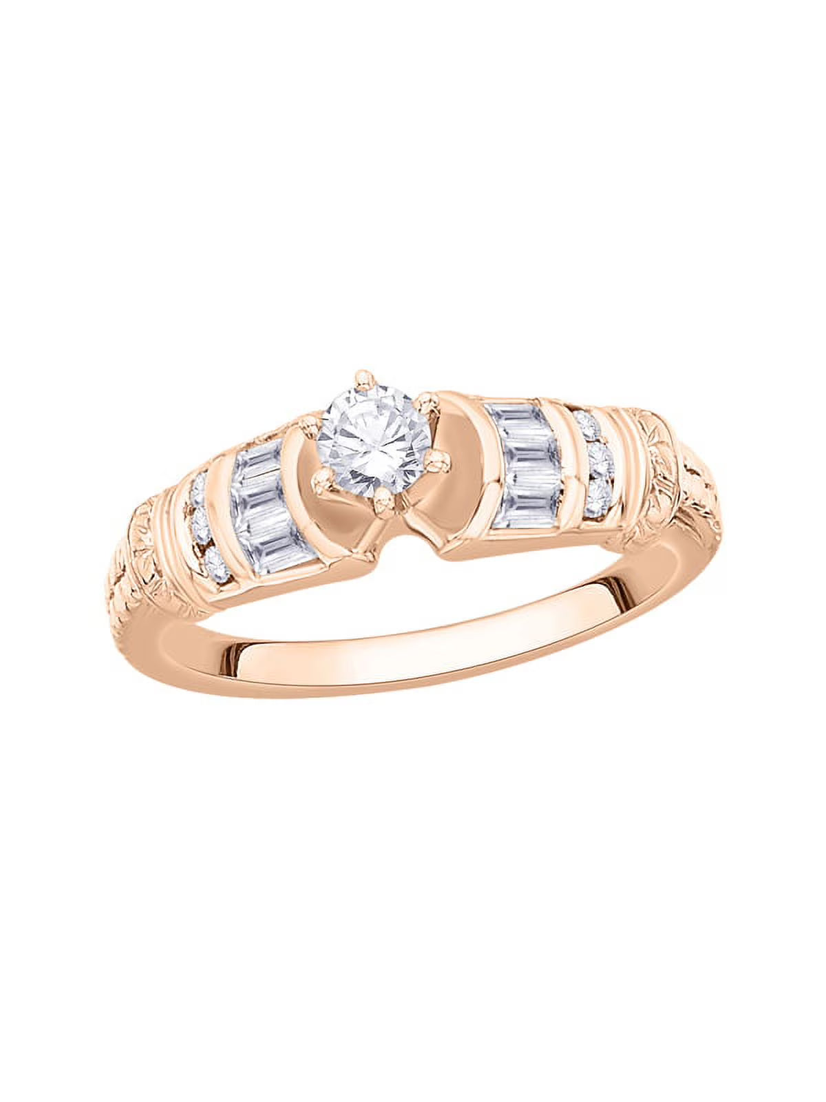 14K Rose Gold Diamond Engagement Ring E72368
