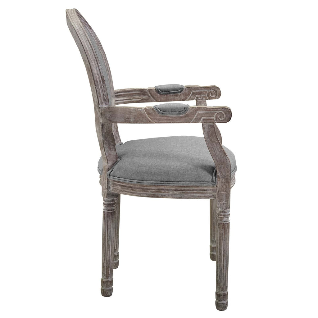 Light Gray Upholstered Fabric Dining Armchair W566