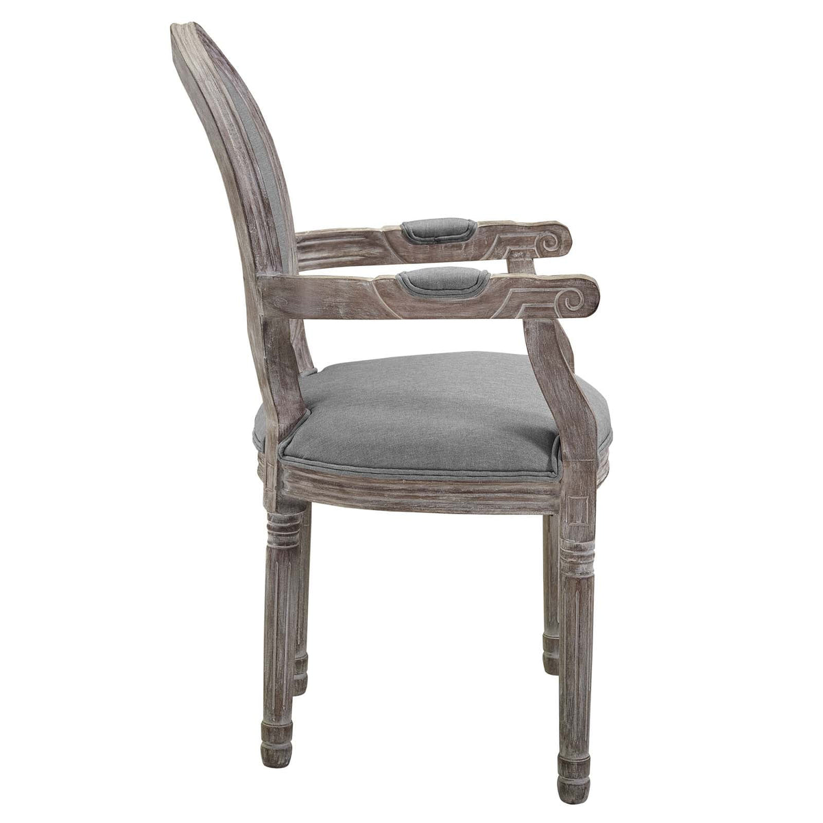 Light Gray Upholstered Fabric Dining Armchair W566
