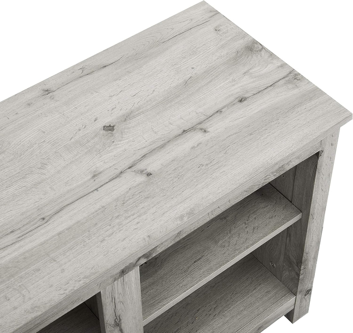 Light Grey Farmhouse Wooden TV Stand with Electric Fireplace P89056