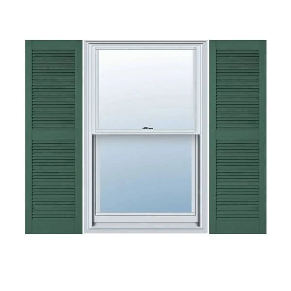 Forest Green Vinyl Open Louver Shutters X105751