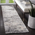 2' x 22' Grey Cream Plush Runner Rug Y90969