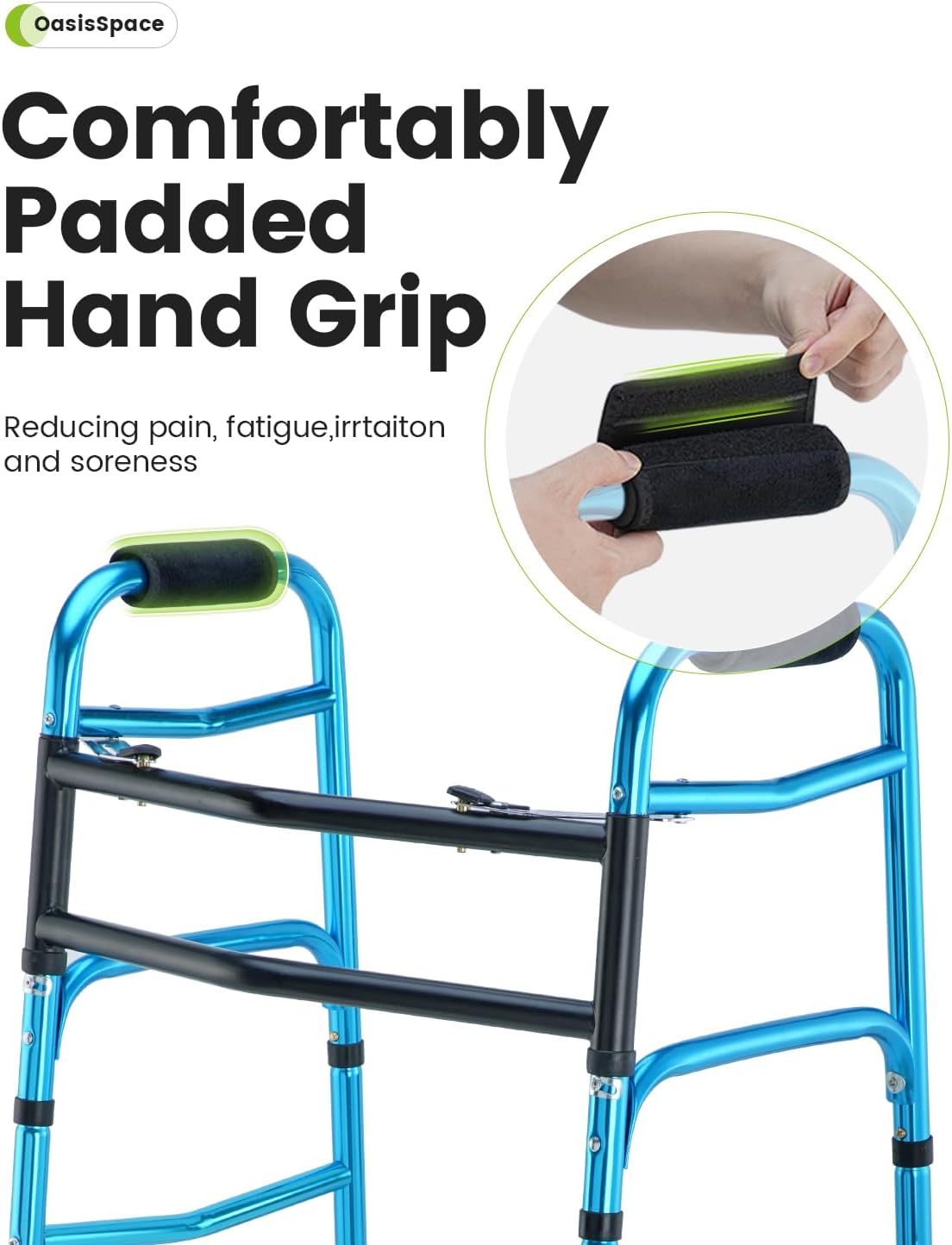 Heavy Duty Folding Walker with 5 Inches Wheels K43956
