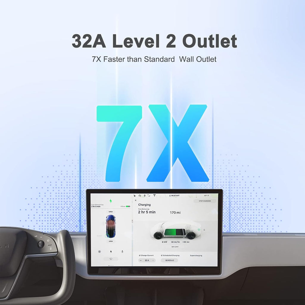Portable EV Charger with 25ft Cable, 32 Amp Adjustable, NEMA 14-50P P597