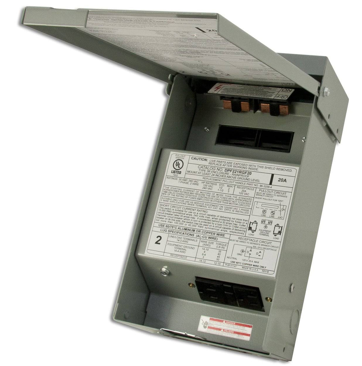 30A 2P 120/240V Fused Air Conditioning Disconnect Y203569