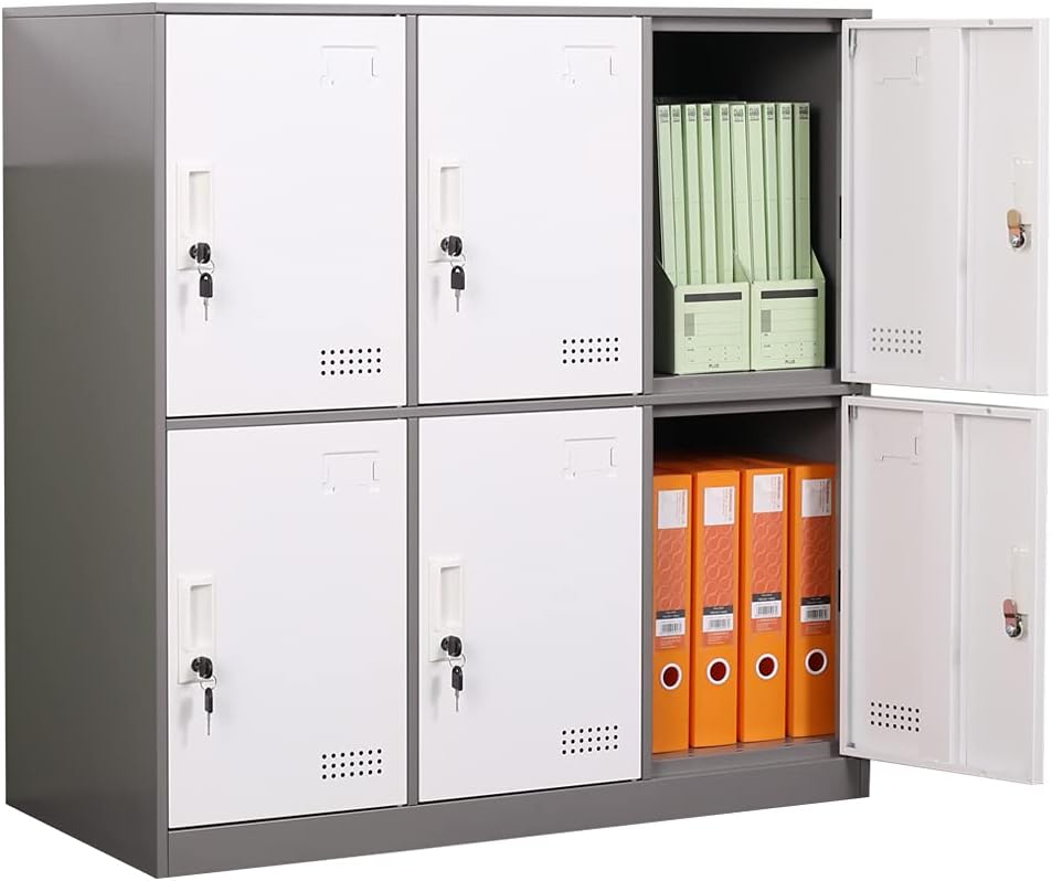 6 Door Steel Storage Locker Cabinet with Lock A666