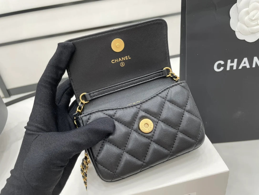 Black Mini Flap Bag J126078