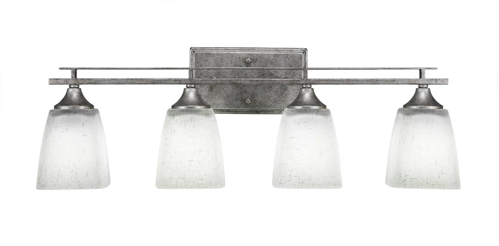 Four Light Bath Bar Aged Silver E6671