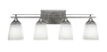 Four Light Bath Bar Aged Silver E6671