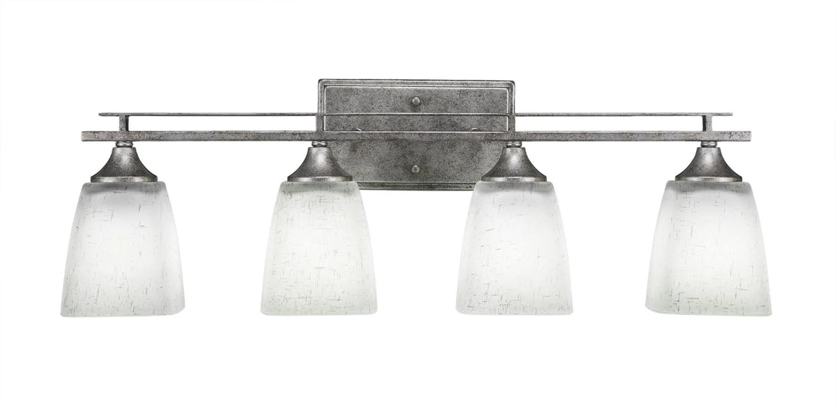 Four Light Bath Bar Aged Silver E6671