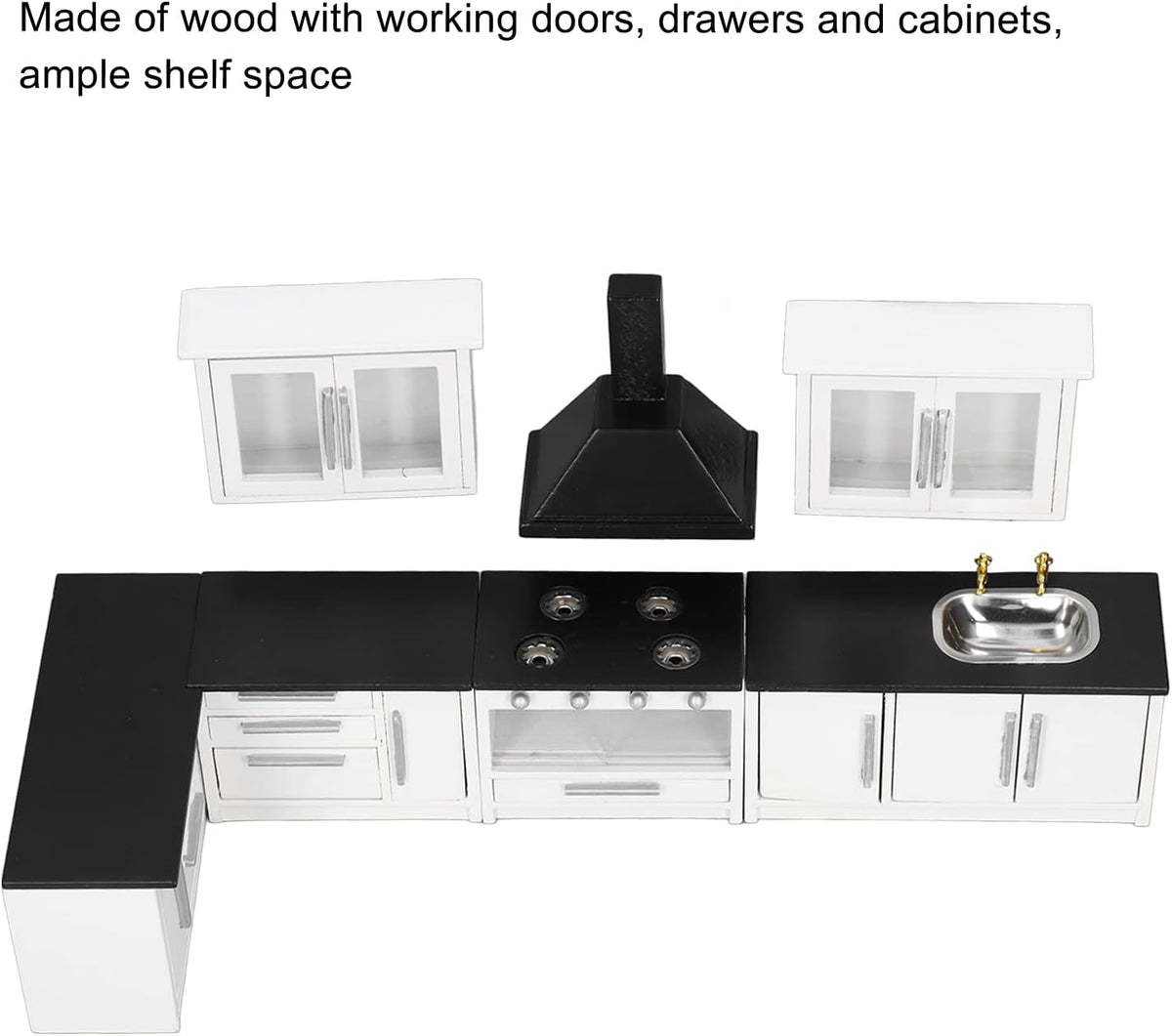 1:12 Mini Dollhouse Kitchen Cabinet Set E56692