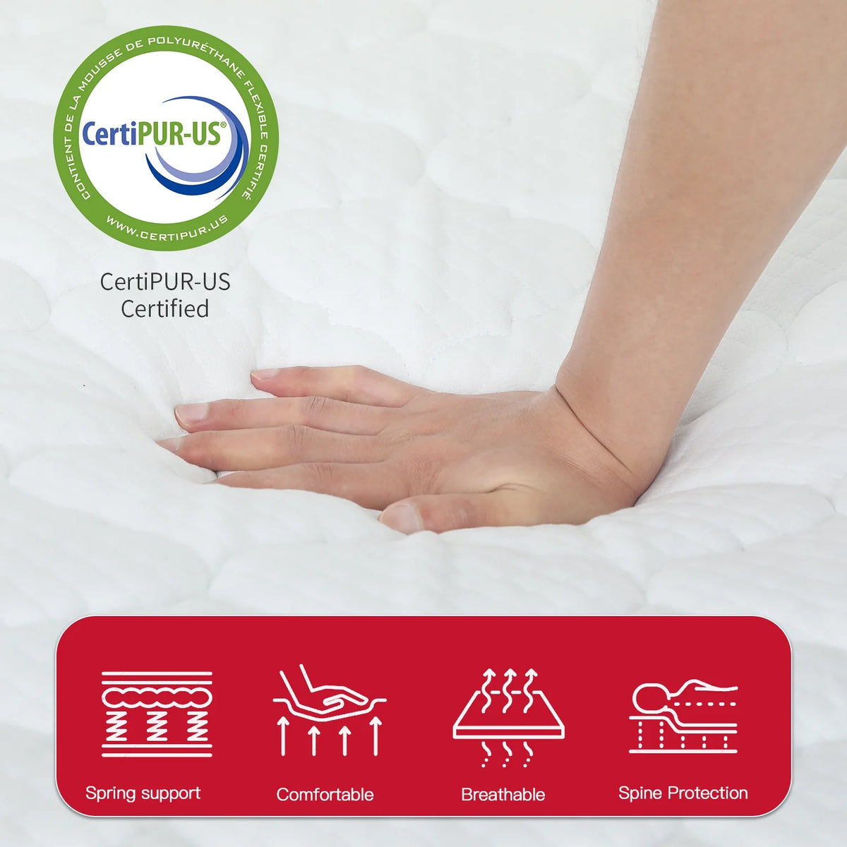 8 Inch Medium Firm Spring Full Size Mattress T70455