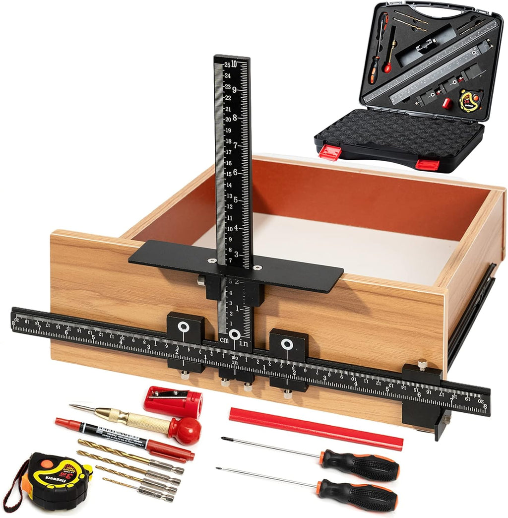 14-Piece Aluminum Alloy Cabinet Handle Template Jig Tool V434