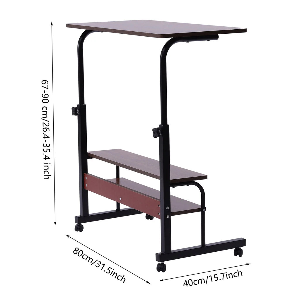 Height Adjustable Portable Mobile Side Table with Wheels M18200