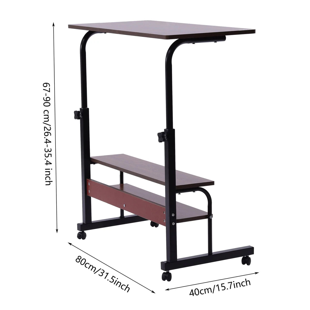 Height Adjustable Portable Mobile Side Table with Wheels M18200