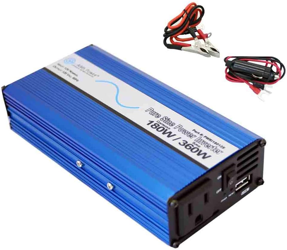 180 Watt Pure Sine DC to AC Power Inverter with USB Port T70859