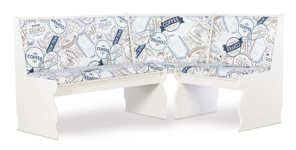 White Dining Nook with Table and Bench J6415