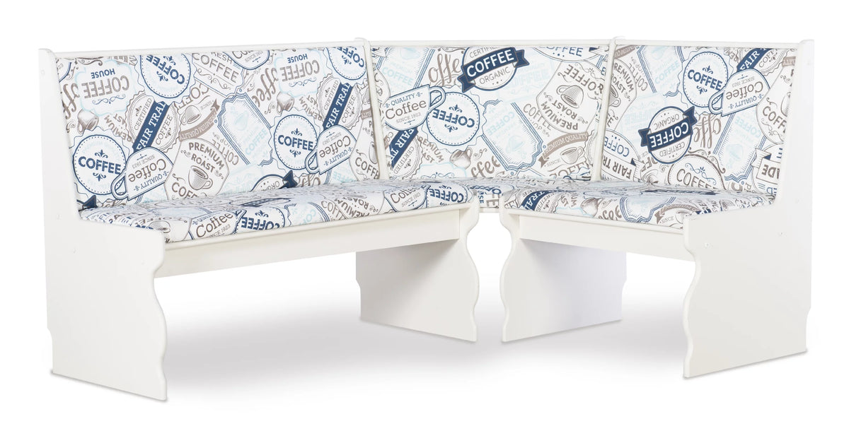 White Dining Nook with Table and Bench J6415
