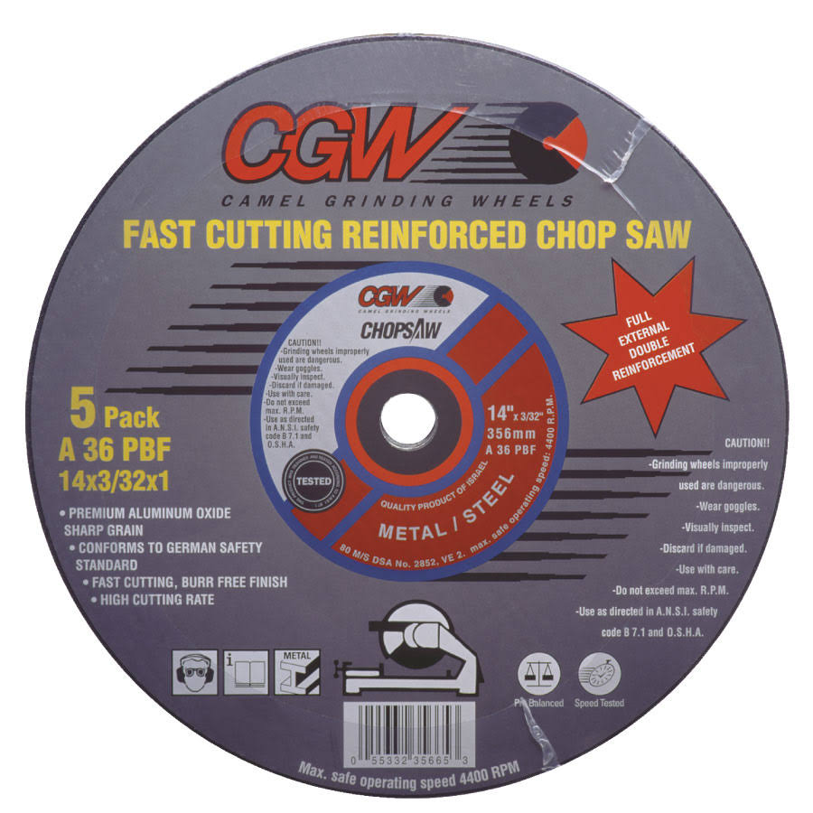 14x22X3/32x22X1x22 A36P Pk/5 Saw Blades E726