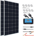300 Watt 12V Monocrystalline Solar Panel Kit with Charge Controller and Mounting Brackets L19722